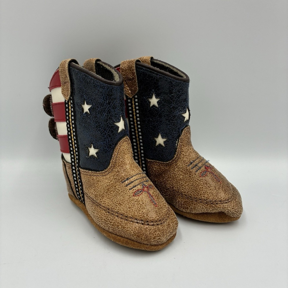 Boot Barn American Flag‎ Cowboy Boots Size 1 Unisex Baby Toddler